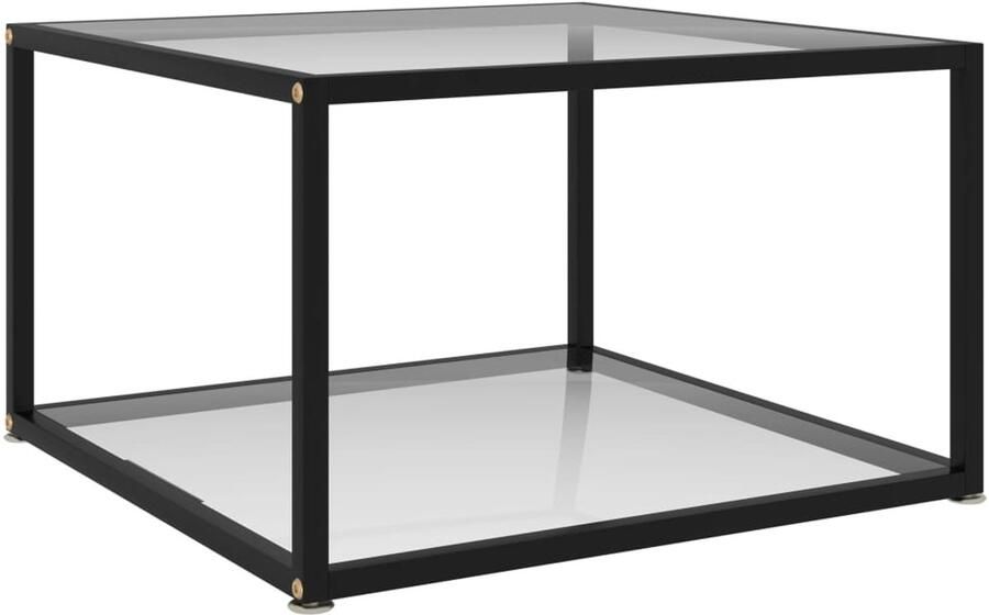 FIONERA Salontafel 60x60x35 cm gehard glas transparant