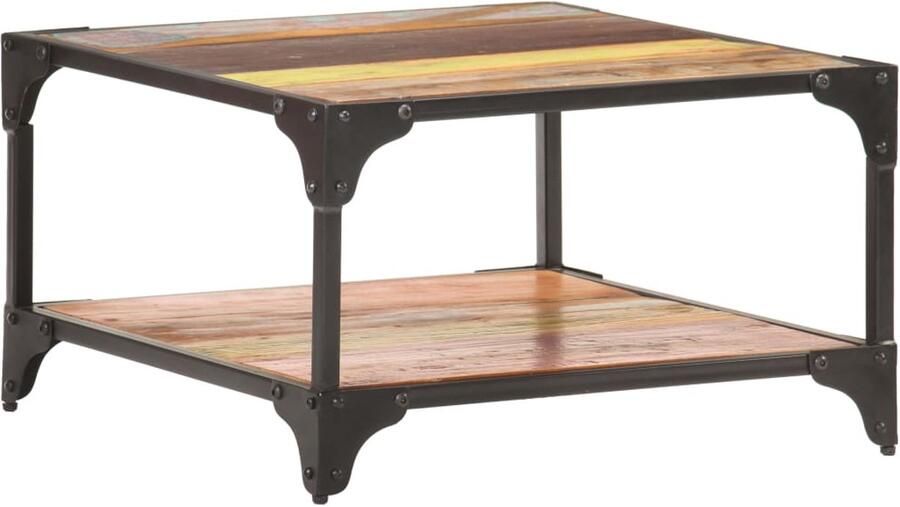 FIONERA Salontafel 60x60x35 cm massief gerecycled hout