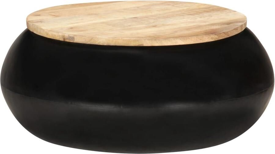 FIONERA Salontafel 68x68x30 cm massief mangohout zwart