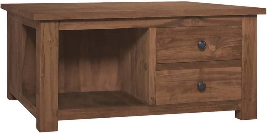 FIONERA Salontafel 68x68x33 cm massief teakhout