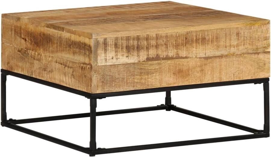 FIONERA Salontafel 68x68x41 cm ruw mangohout