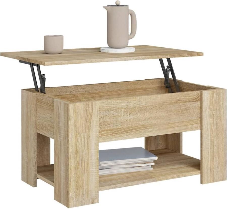 FIONERA Salontafel 79x49x41 cm bewerkt hout sonoma eikenkleurig