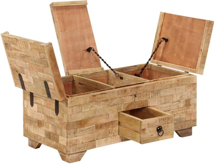 FIONERA Salontafel 80x40x35 cm massief mangohout