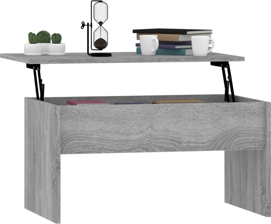 FIONERA Salontafel 80x50 5x41 5 cm bewerkt hout grijs sonoma eikenkleur