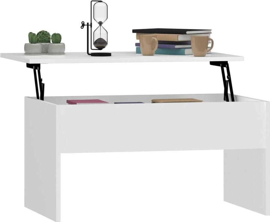 FIONERA Salontafel 80x50 5x41 5 cm bewerkt hout wit