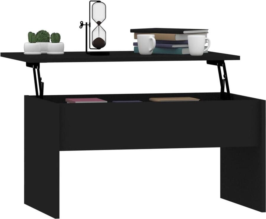 FIONERA Salontafel 80x50 5x41 5 cm bewerkt hout zwart