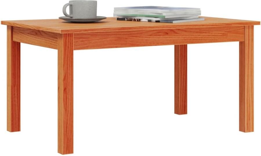 FIONERA Salontafel 80x50x40 cm massief grenenhout wasbruin