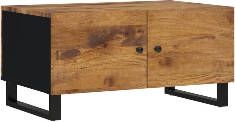 FIONERA Salontafel 80x50x40 cm massief mangohout en bewerkt hout