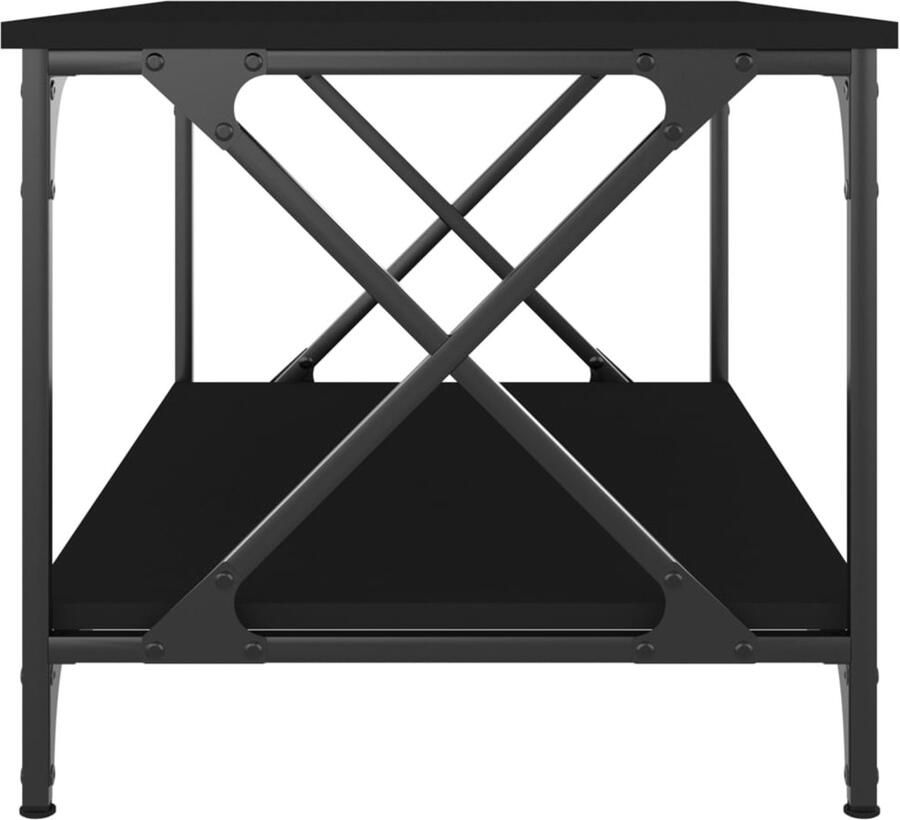 FIONERA Salontafel 80x50x45 cm bewerkt hout en ijzer zwart