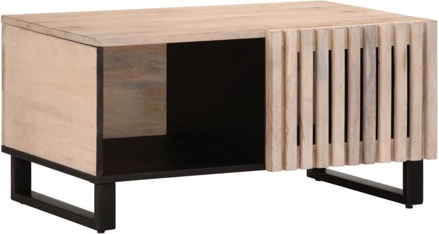FIONERA Salontafel 80x51x40 cm massief mangohout wit