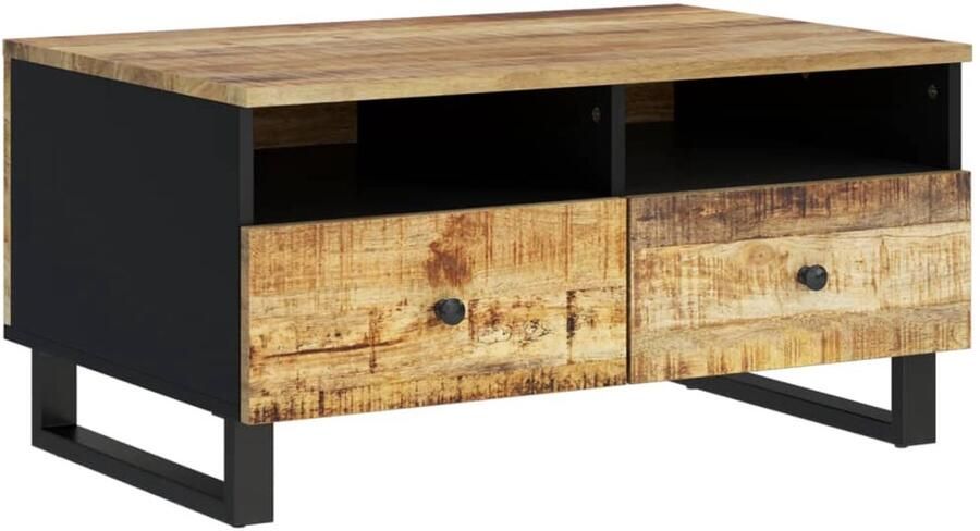 FIONERA Salontafel 80x54x40 cm massief mangohout en bewerkt hout