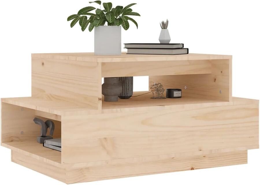 FIONERA Salontafel 80x55x40 5 cm massief grenenhout