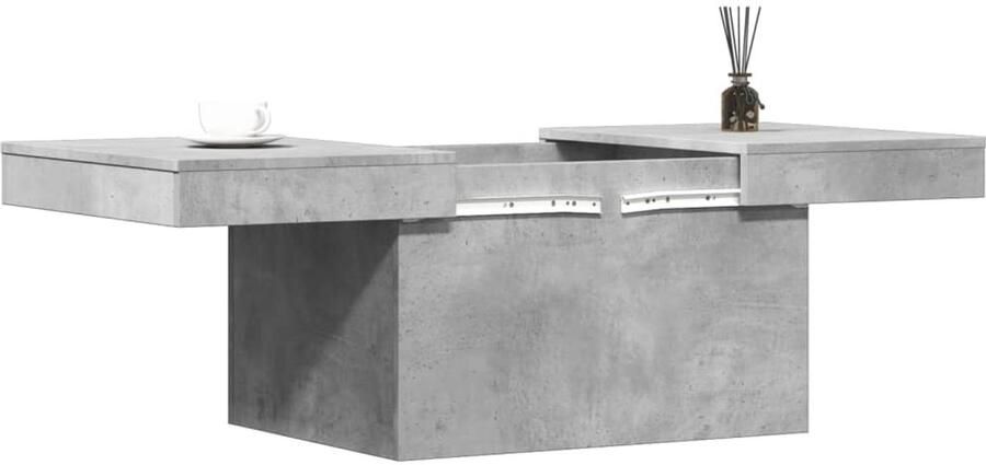 FIONERA Salontafel 80x55x40 cm bewerkt hout betongrijs