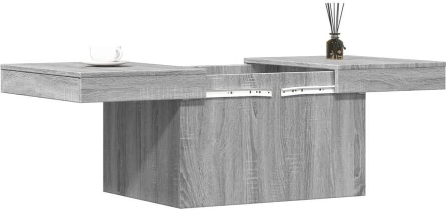 FIONERA Salontafel 80x55x40 cm bewerkt hout grijs sonoma eikenkleurig
