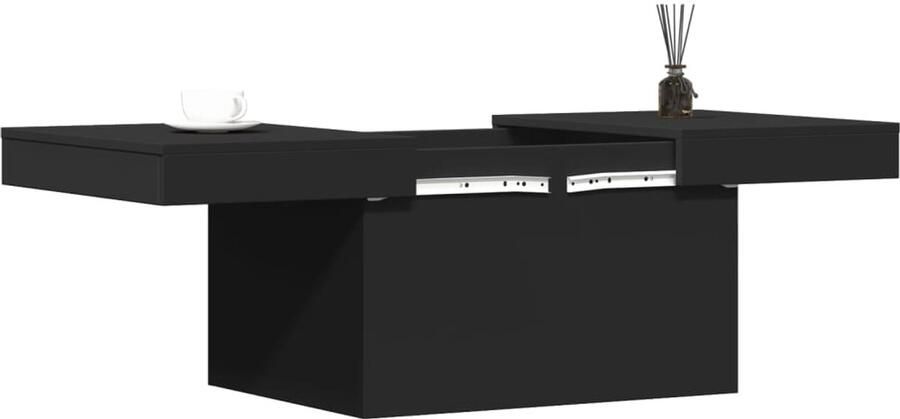 FIONERA Salontafel 80x55x40 cm bewerkt hout zwart