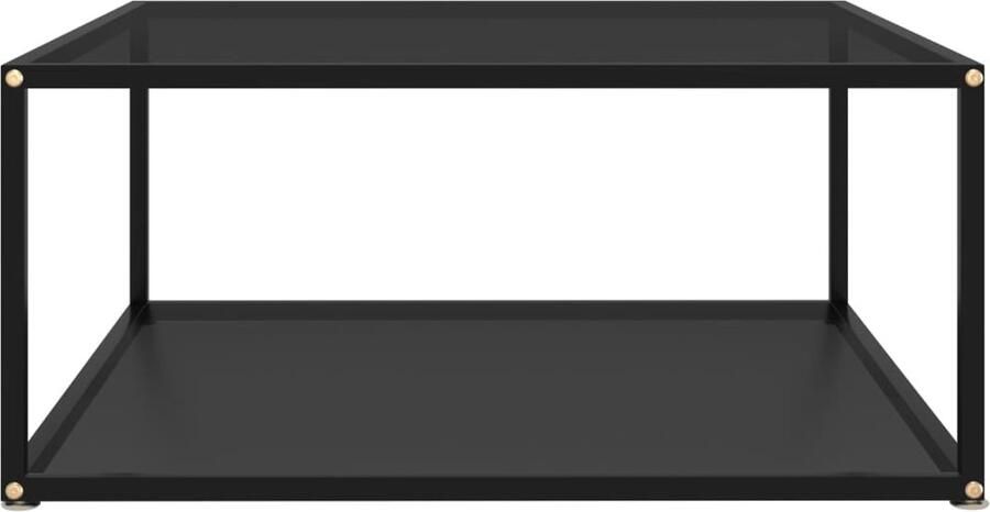 FIONERA Salontafel 80x80x35 cm gehard glas zwart
