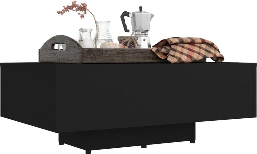 FIONERA Salontafel 85x55x31 cm bewerkt hout zwart