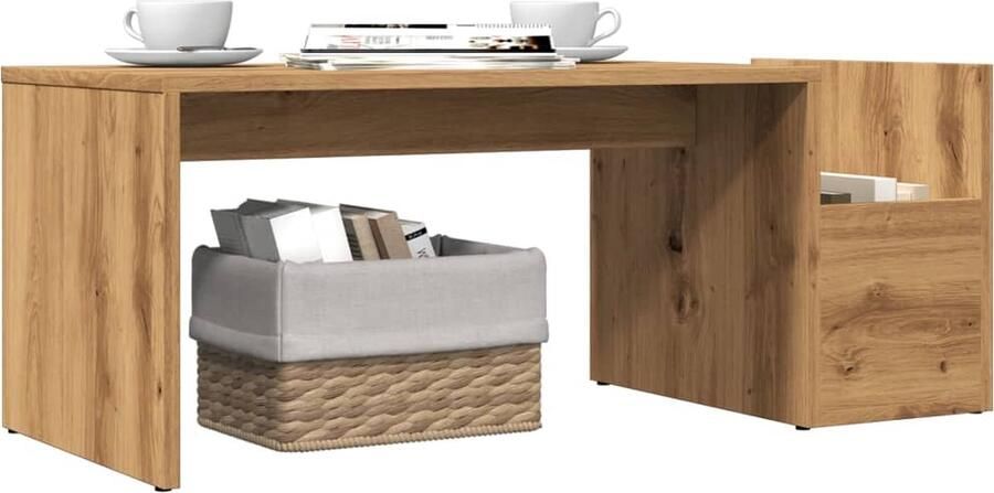 FIONERA Salontafel 90x45x35 cm bewerkt hout artisan eikenkleurig