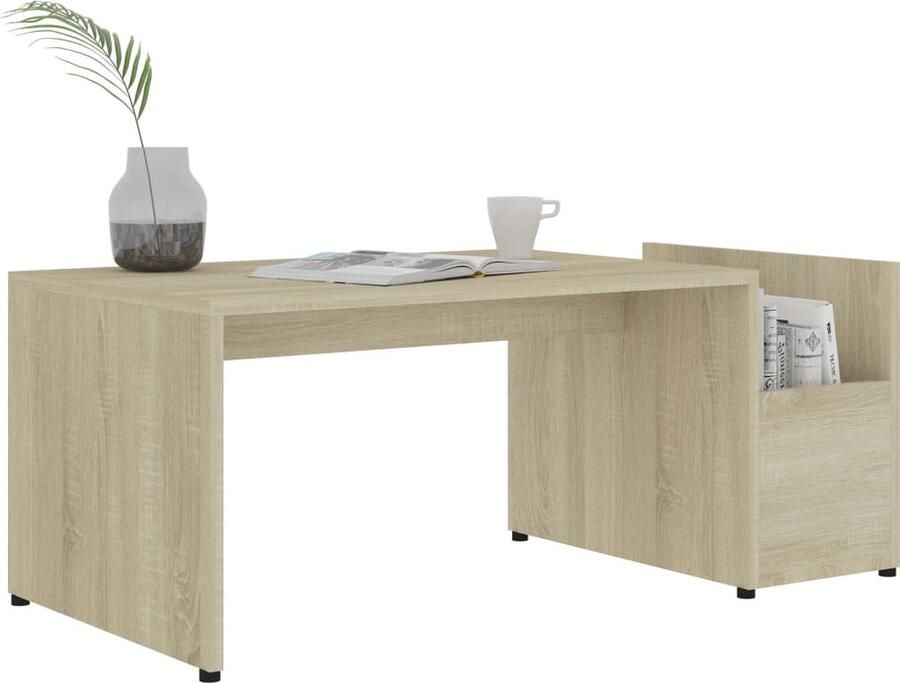 FIONERA Salontafel 90x45x35 cm bewerkt hout sonoma eikenkleurig