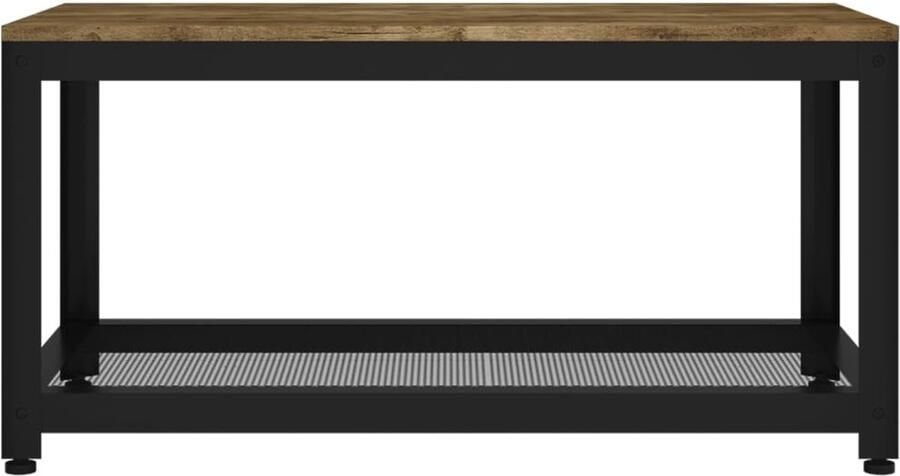 FIONERA Salontafel 90x45x45 cm MDF en ijzer donkerbruin en zwart