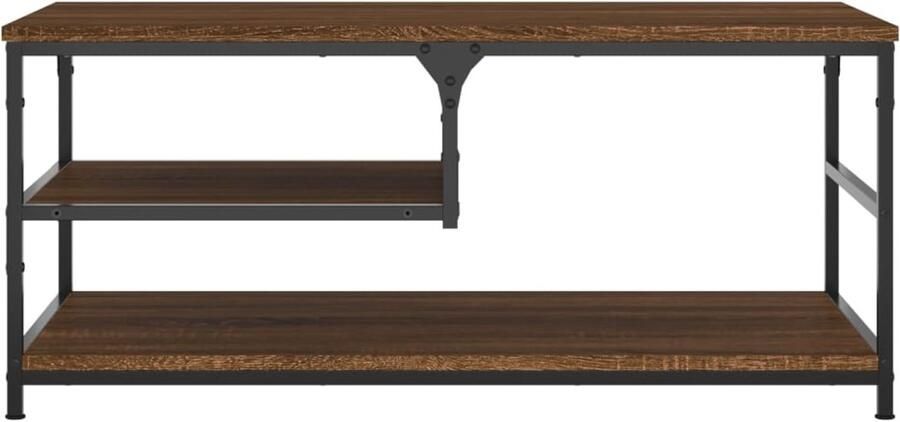 FIONERA Salontafel 90x49x40 cm bewerkt hout bruin eikenkleur