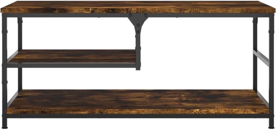 FIONERA Salontafel 90x49x40 cm bewerkt hout gerookt eikenkleurig