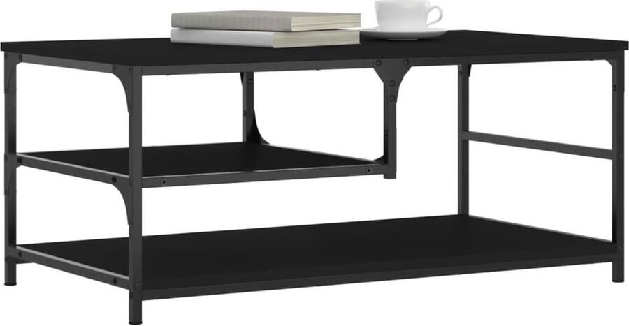 FIONERA Salontafel 90x49x40 cm bewerkt hout zwart