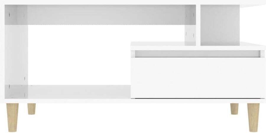 FIONERA Salontafel 90x49x45 cm bewerkt hout hoogglans wit