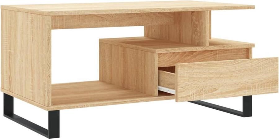 FIONERA Salontafel 90x49x45 cm bewerkt hout sonoma eikenkleurig
