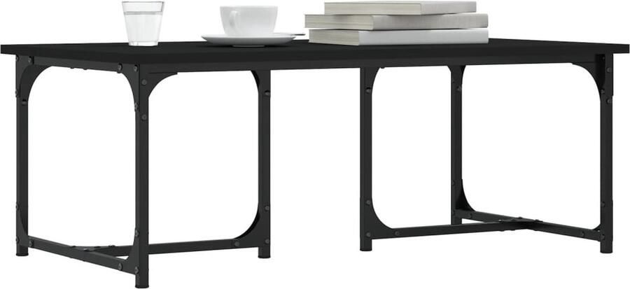 FIONERA Salontafel 90x50x35 cm bewerkt hout zwart