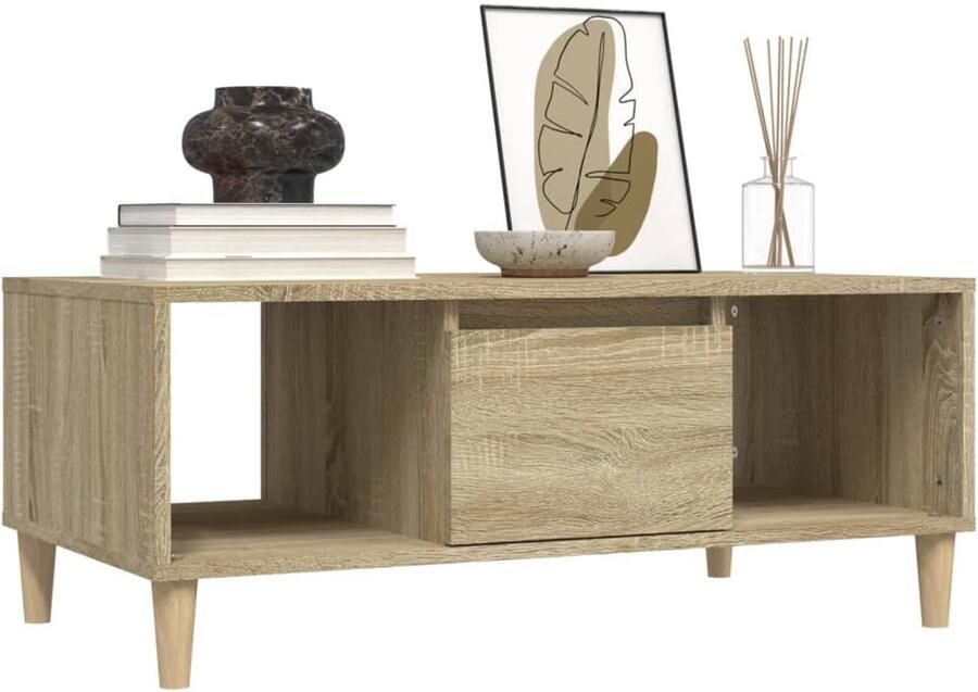 FIONERA Salontafel 90x50x36 5 cm bewerkt hout sonoma eikenkleurig