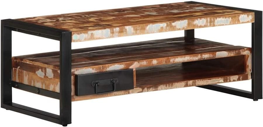 FIONERA Salontafel 90x50x36 cm massief gerecycled hout meerkleurig