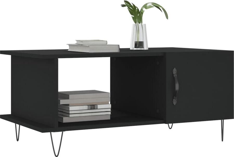 FIONERA Salontafel 90x50x40 cm bewerkt hout zwart