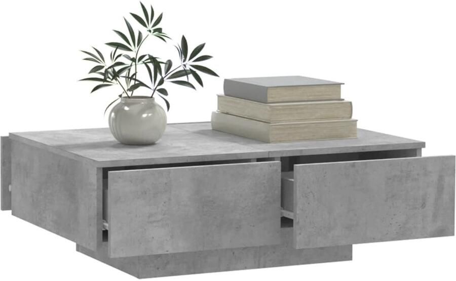 FIONERA Salontafel 90x60x31 cm bewerkt hout betongrijs