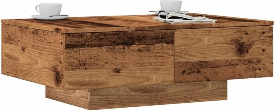 FIONERA Salontafel 90x60x31 cm bewerkt hout oud houtkleurig