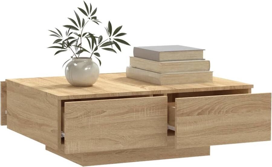 FIONERA Salontafel 90x60x31 cm bewerkt hout sonoma eikenkleurig