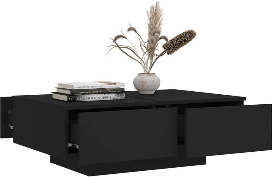 FIONERA Salontafel 90x60x31 cm bewerkt hout zwart