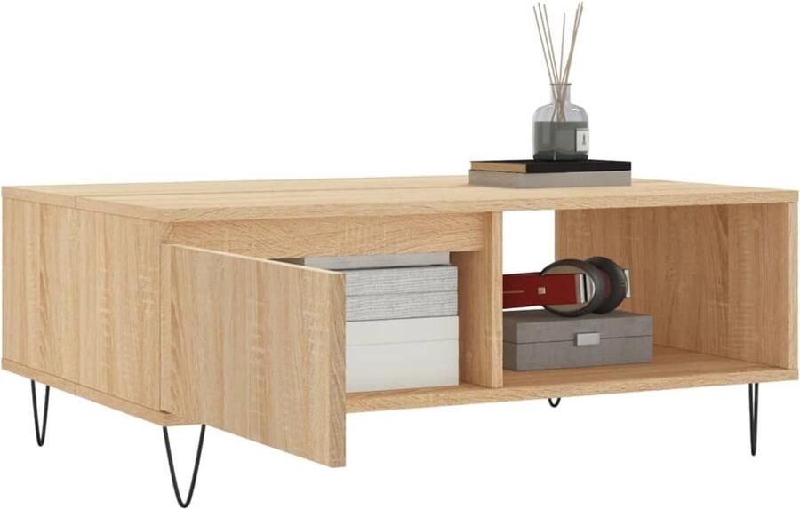 FIONERA Salontafel 90x60x35 cm bewerkt hout sonoma eikenkleurig