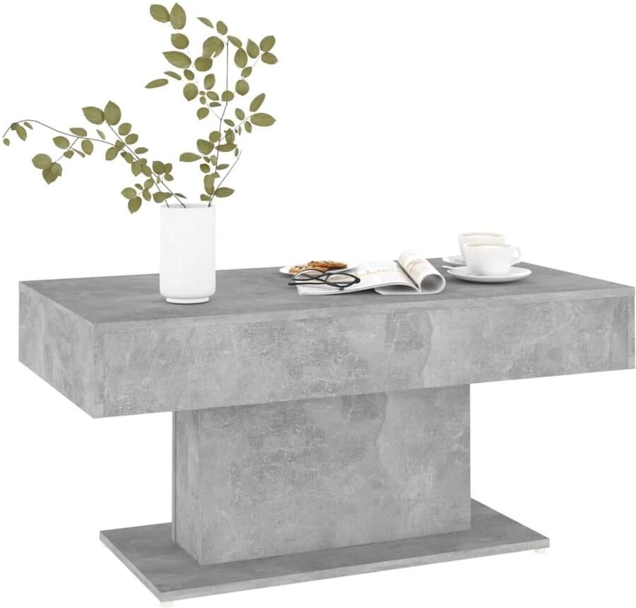 FIONERA Salontafel 96x50x45 cm bewerkt hout betongrijs