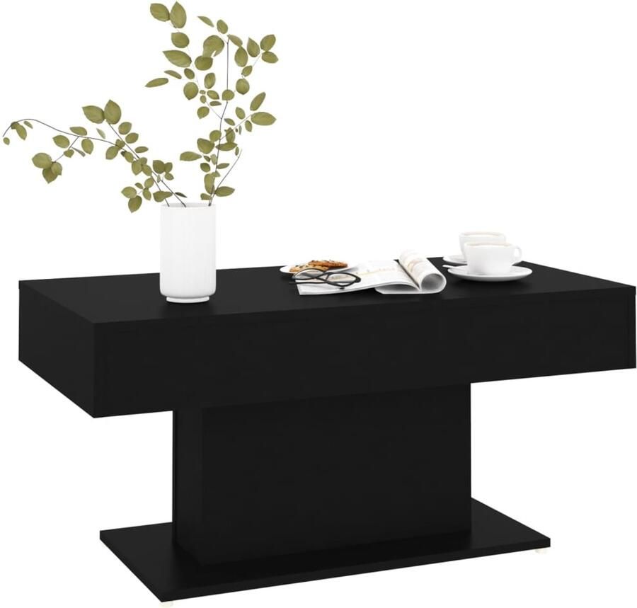 FIONERA Salontafel 96x50x45 cm bewerkt hout zwart