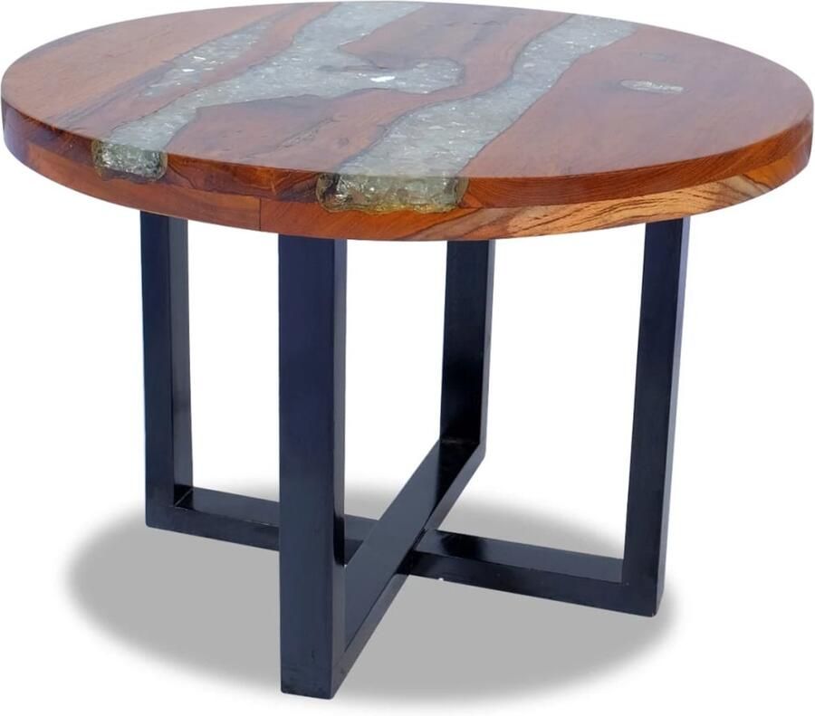 FIONERA Salontafel massief teakhout hars 60 cm