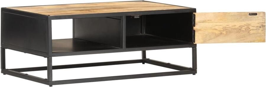 FIONERA Salontafel met bewerkte deur 90x55x36 cm ruw mangohout