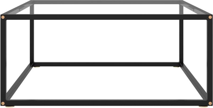 FIONERA Salontafel met gehard glas 80x80x35 cm zwart