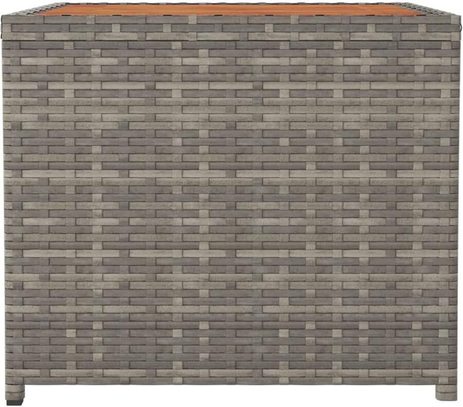 FIONERA Salontafel met houten blad poly ratten massief acaciahout grijs