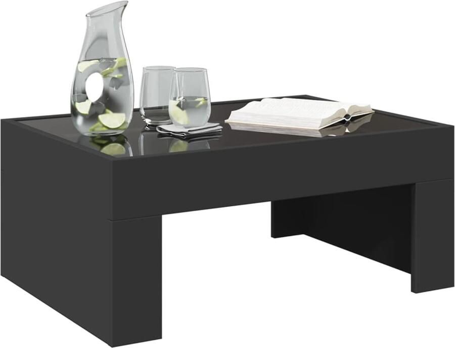 FIONERA Salontafel met Infinity LED 70x50x30 cm zwart