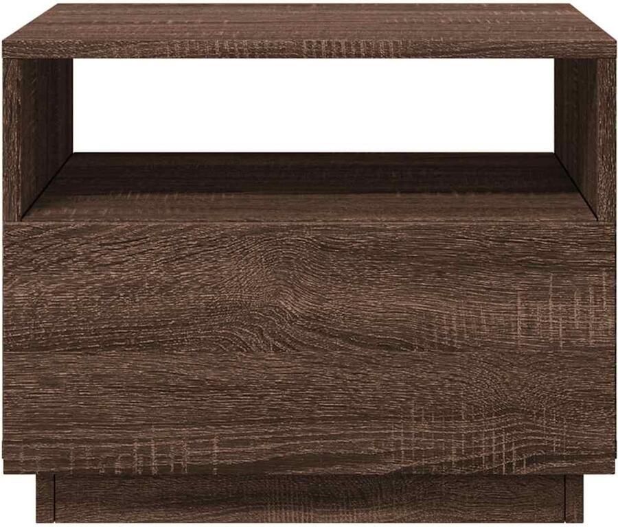 FIONERA Salontafel met LED-verlichting 50x49x40 cm bruin eikenkleur