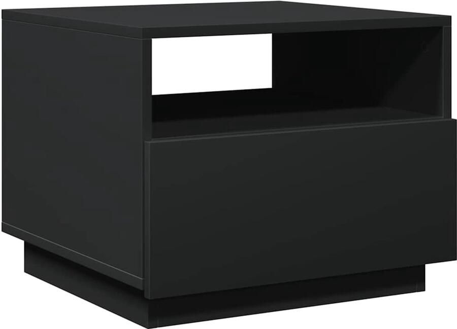 FIONERA Salontafel met LED-verlichting 50x49x40 cm zwart