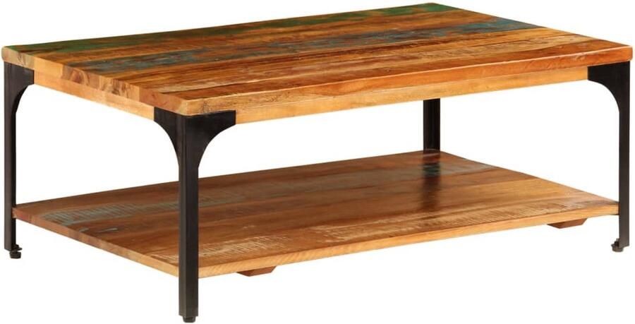 FIONERA Salontafel met schap 100x60x35 cm massief gerecycled hout