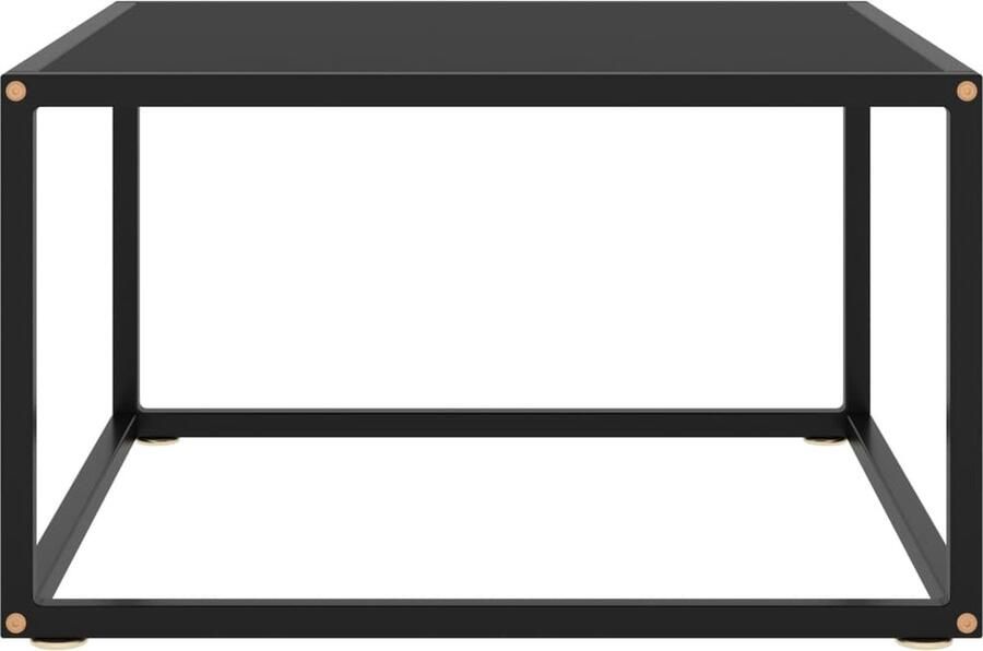 FIONERA Salontafel met zwart glas 60x60x35 cm zwart