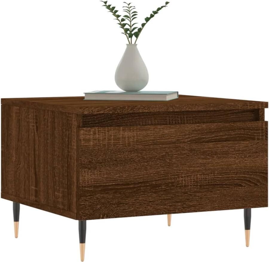 FIONERA Salontafels 2 st 50x46x35 cm bewerkt hout bruin eikenkleur
